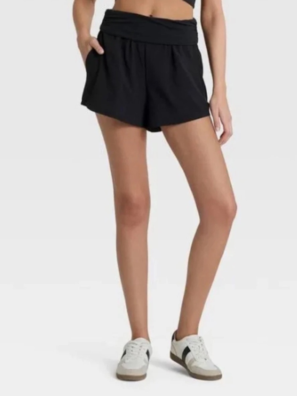 JoyLab Black Fold-Over Waist Athletic Shorts